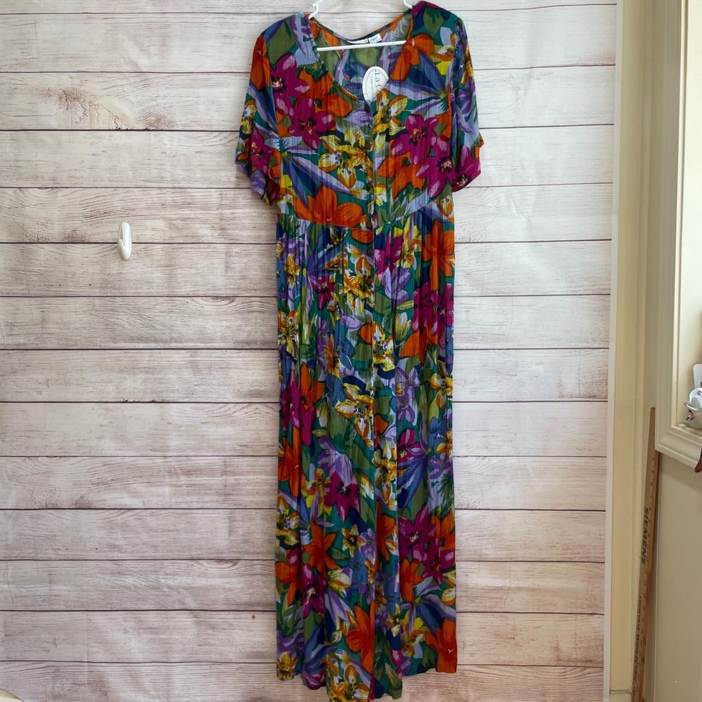 VINTAGE NEW WITH TAGS LA CERA FLORAL WIDE LEG JUMPSUIT